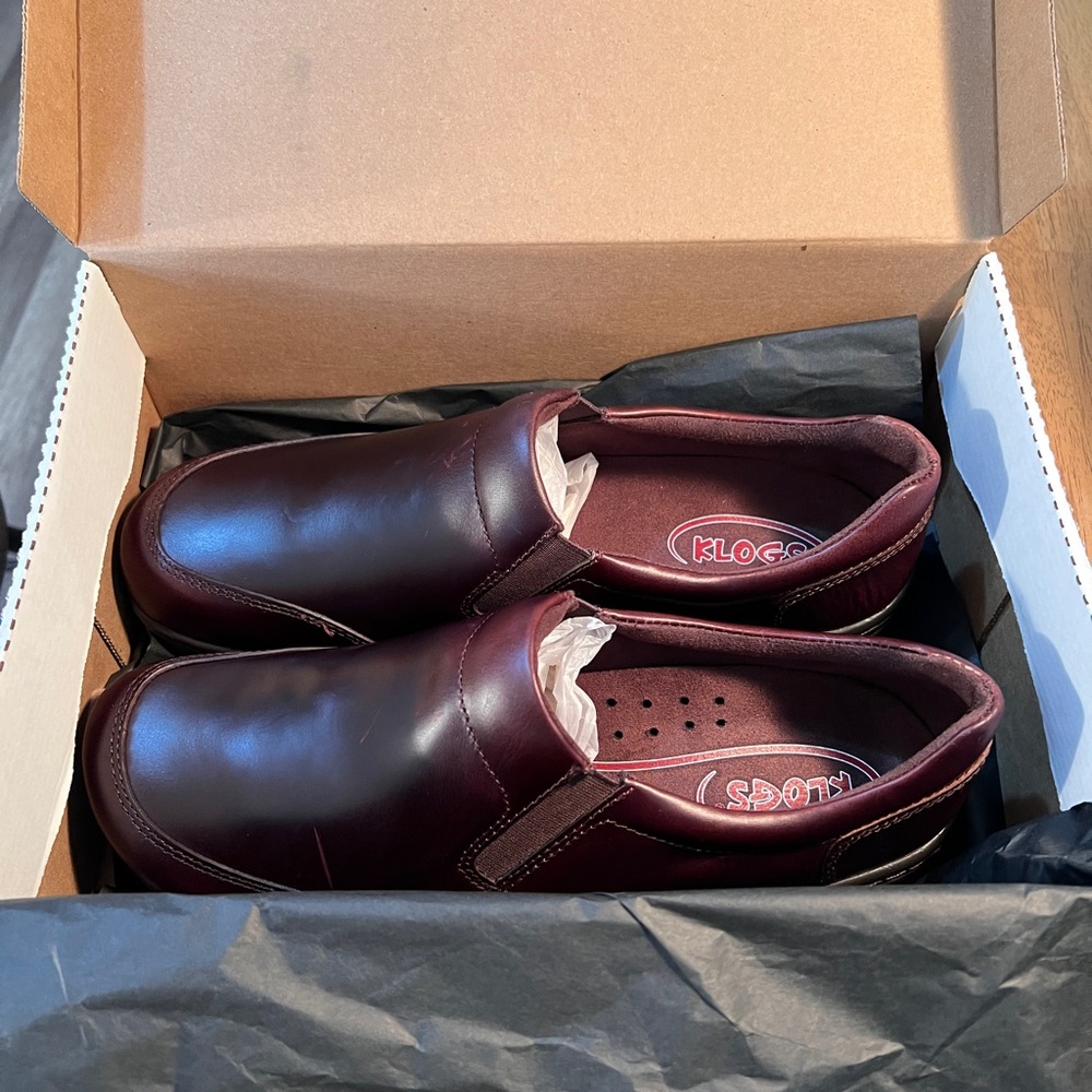Klogs Arbor Mahogany Smooth Loafers Sz 9.5 Medium Comfort on the Job‎ Non-slip. - Picture 8 of 11